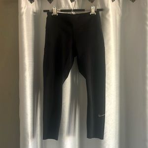 Nike Active Running Cropped Dri Fit Leggings with Drawstring + Pockets